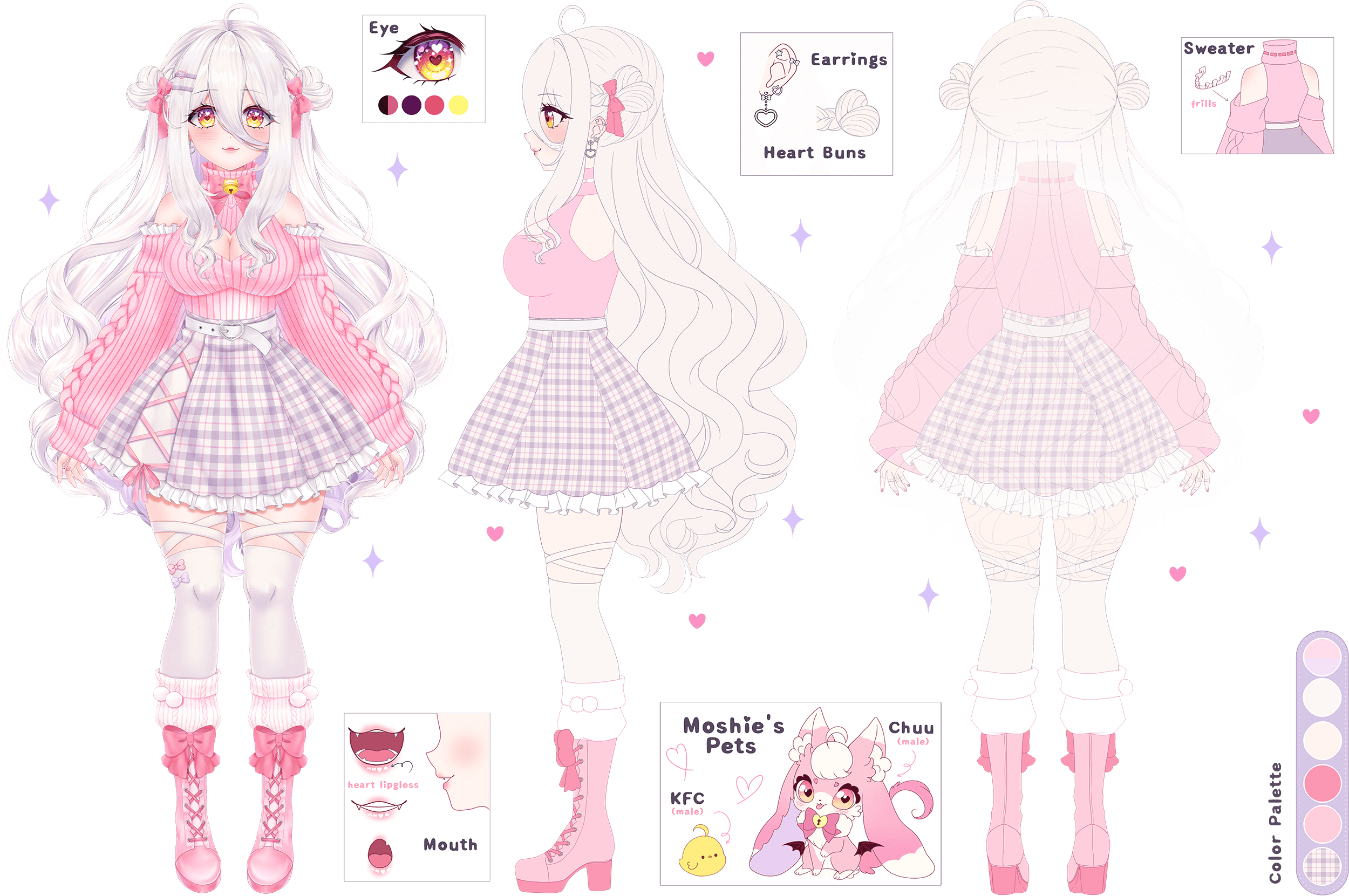 Moshie's character reference sheet